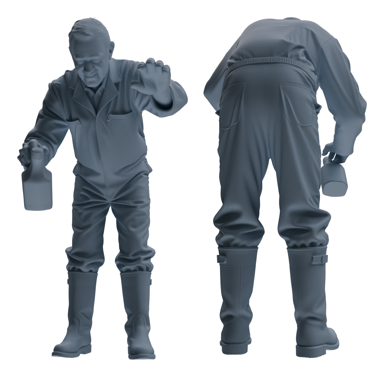 Detail view of MRY-SFW LYTR913 Farm Worker Man Multi-pose Modern Model 4 pcs Model