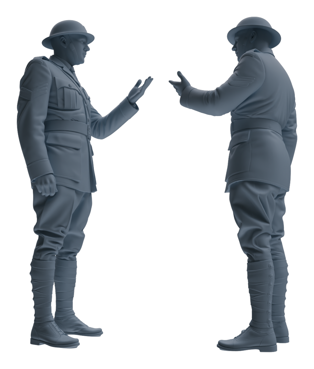 Detail view of MRY-SFW LYGR600 Historical WWII British Army Six-Person Daily Routine 2 Model