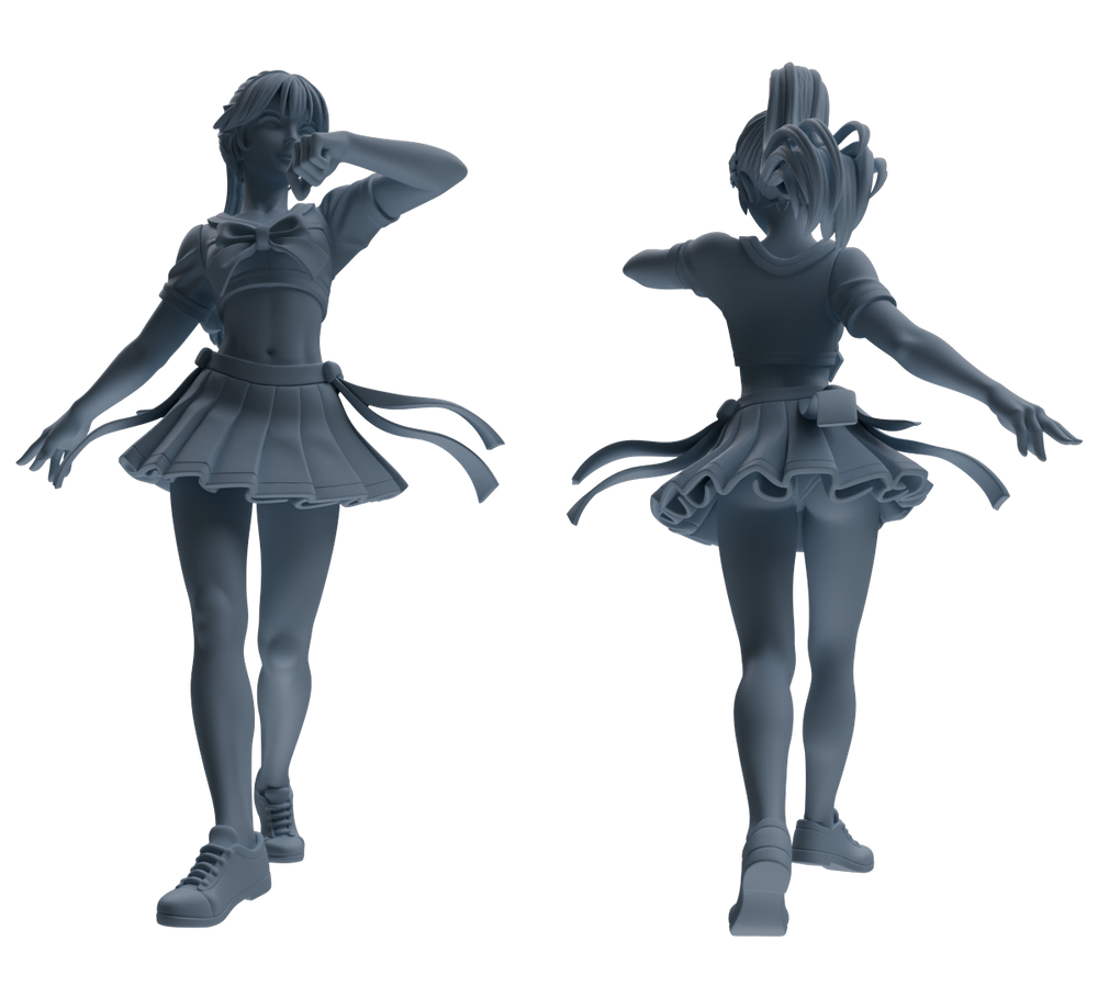 Detail view of MRY-SFW LYTR864 Cheerleader Girl Figure Modern Model 4 pcs Miniature Car Diorama Figures Scene Props Accessories Resin Model