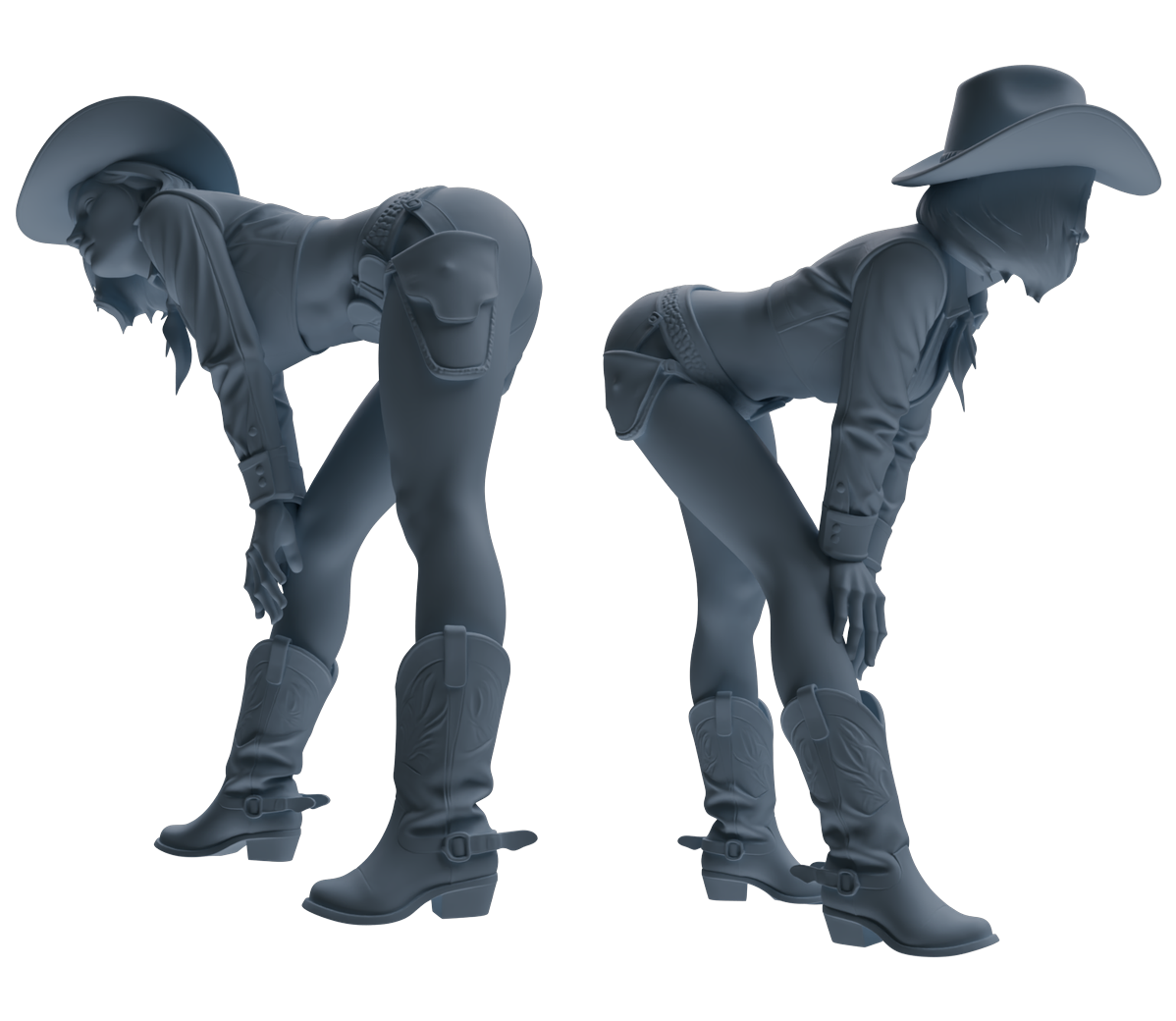 Detail view of MRY-SFW LYTR891 Western Cowgirl Modern Model 4 pcs Model