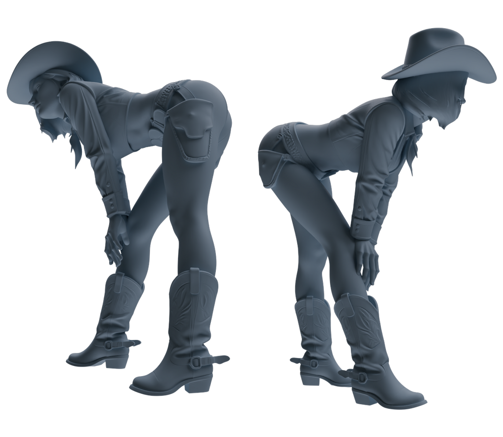 Detail view of MRY-SFW LYTR891 Western Cowgirl Modern Model 4 pcs Model