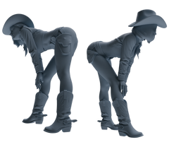 Detail view of MRY-SFW LYTR891 Western Cowgirl Modern Model 4 pcs Model
