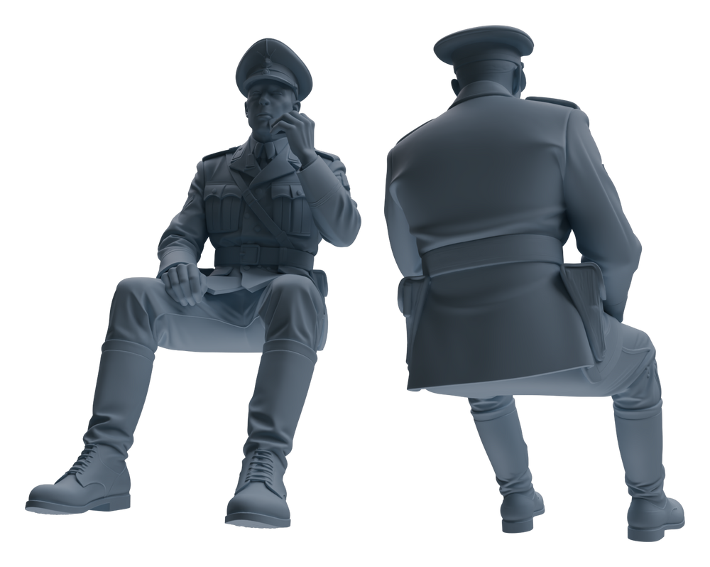Detail view of MRY-SFW LYGR581 WWII French Army Seven-Person Eating Group Model
