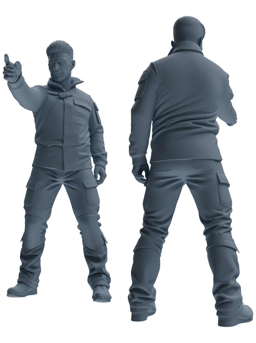 Detail view of MRY-SFW LYGR698 Modern U.S. Military Six-Person Reprimand Group Model