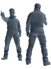 Detail view of MRY-SFW LYGR698 Modern U.S. Military Six-Person Reprimand Group Model