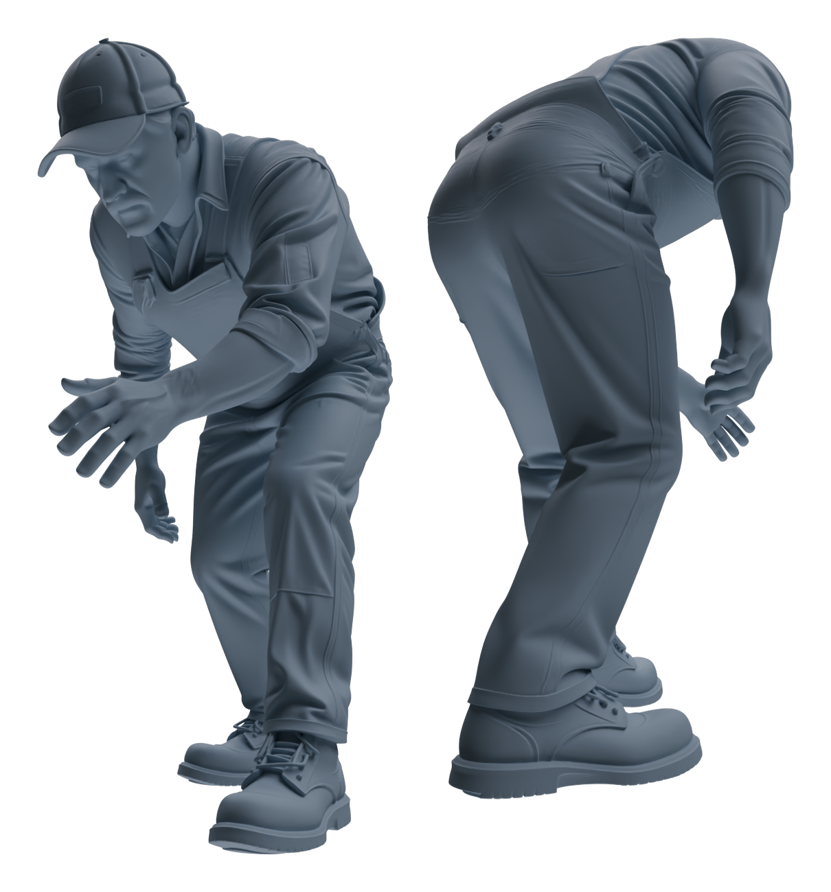 Detail view of MRY-SFW LYTR917 Farm Worker Man Multi-pose Modern Model 4 pcs Model