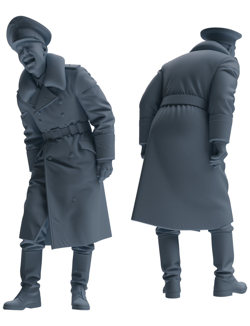 Detail view of MRY-SFW LYGR702 WWII German Army Story Scene Six-Person Vehicle Rollover Accident Group Model