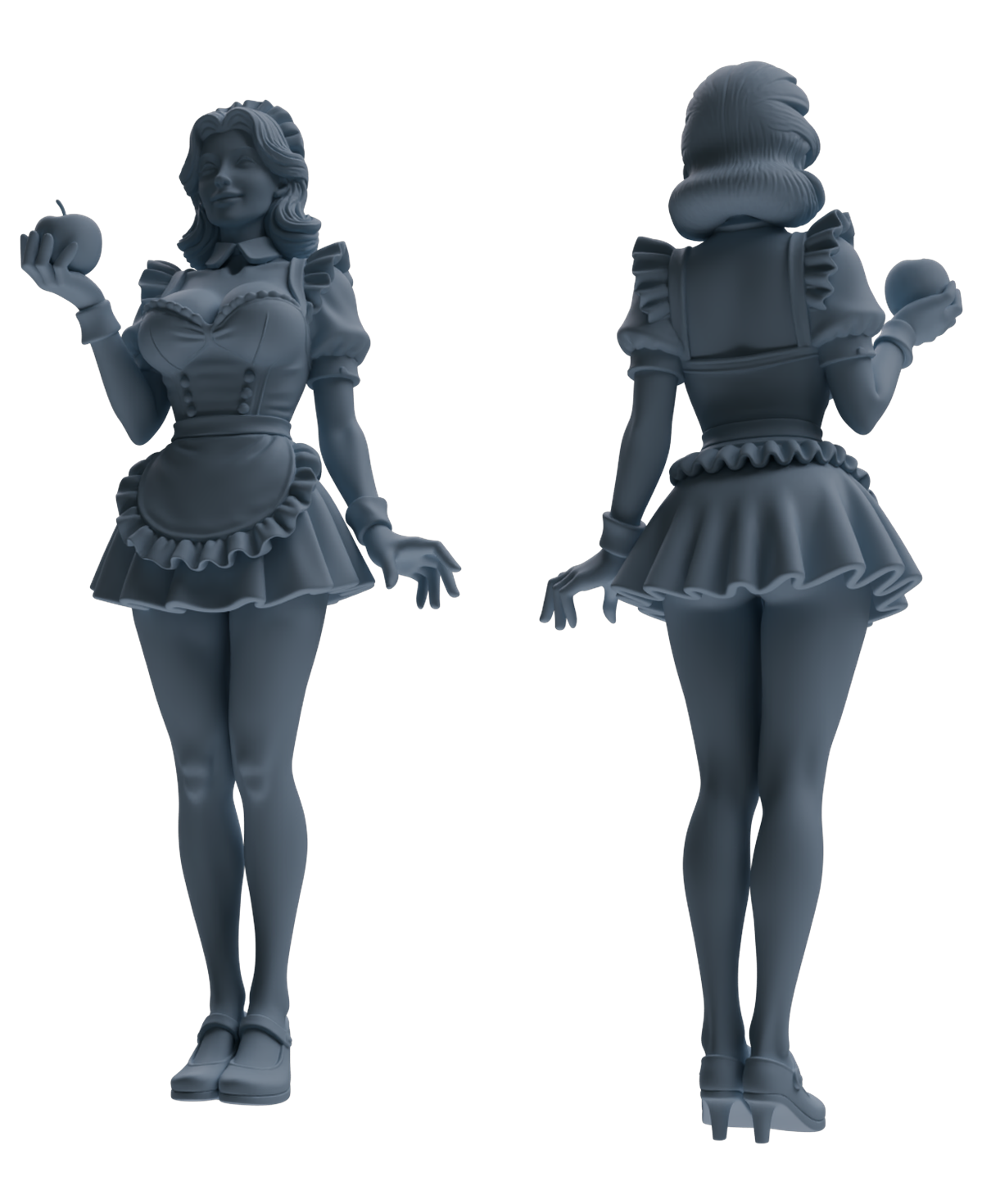 Detail view of MRY-SFW LYTR851 Maid Outfit Figure Modern Model 4 pcs Miniature Car Diorama Figures Scene Props Accessories Resin Model