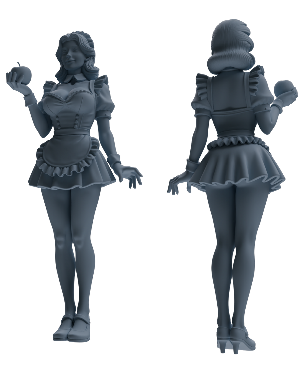 Detail view of MRY-SFW LYTR851 Maid Outfit Figure Modern Model 4 pcs Miniature Car Diorama Figures Scene Props Accessories Resin Model