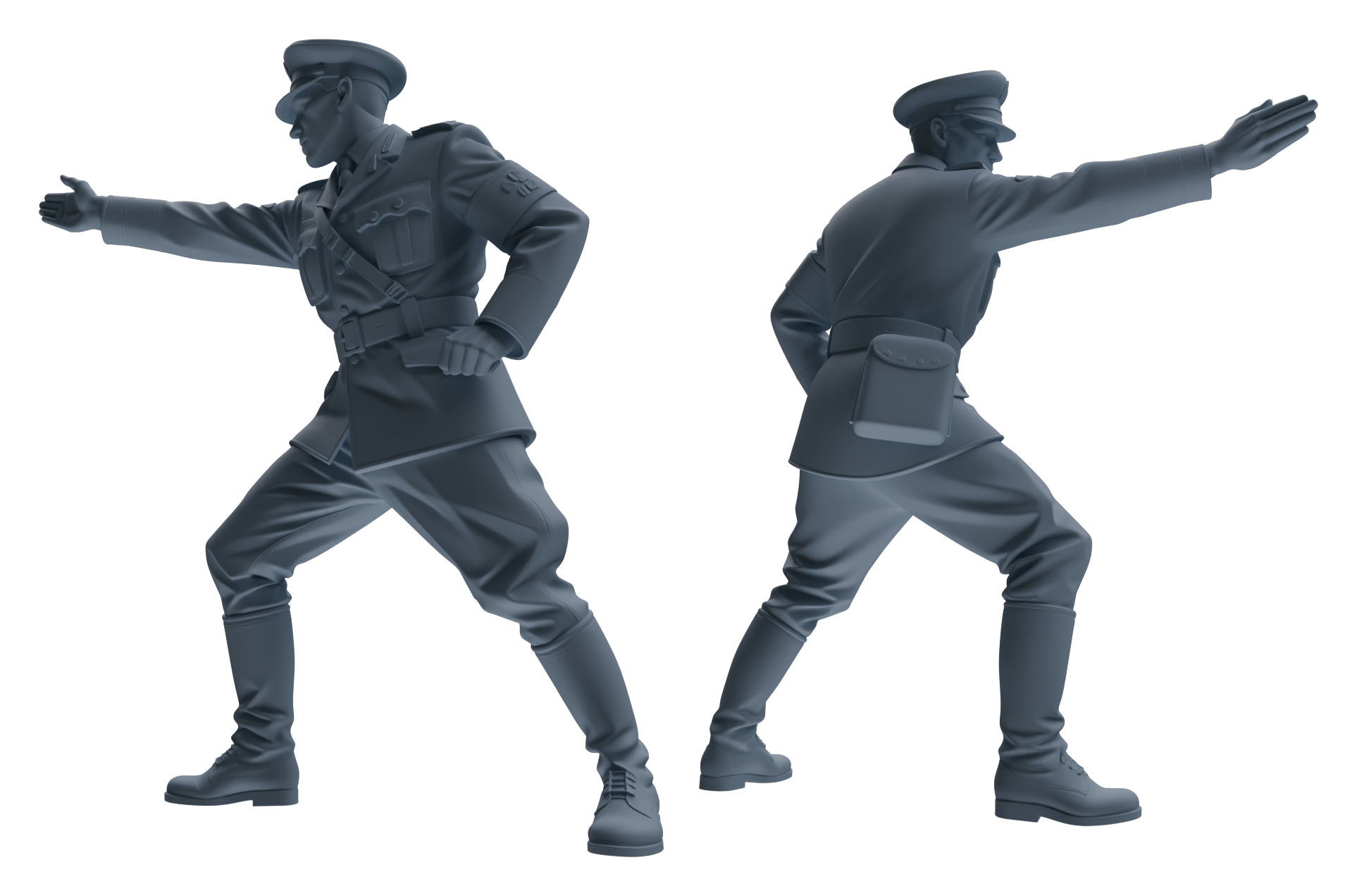 Detail view of MRY-SFW LYGR585 WWII French Army Seven-Person Daily Routine 3 Model