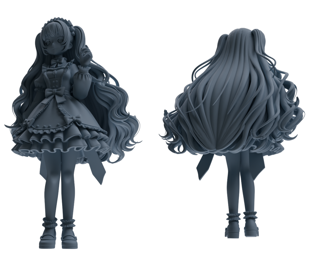 Detail view of MRY-SFW LYTR871 Lolita Girl Figure Modern Model 3 pcs Model