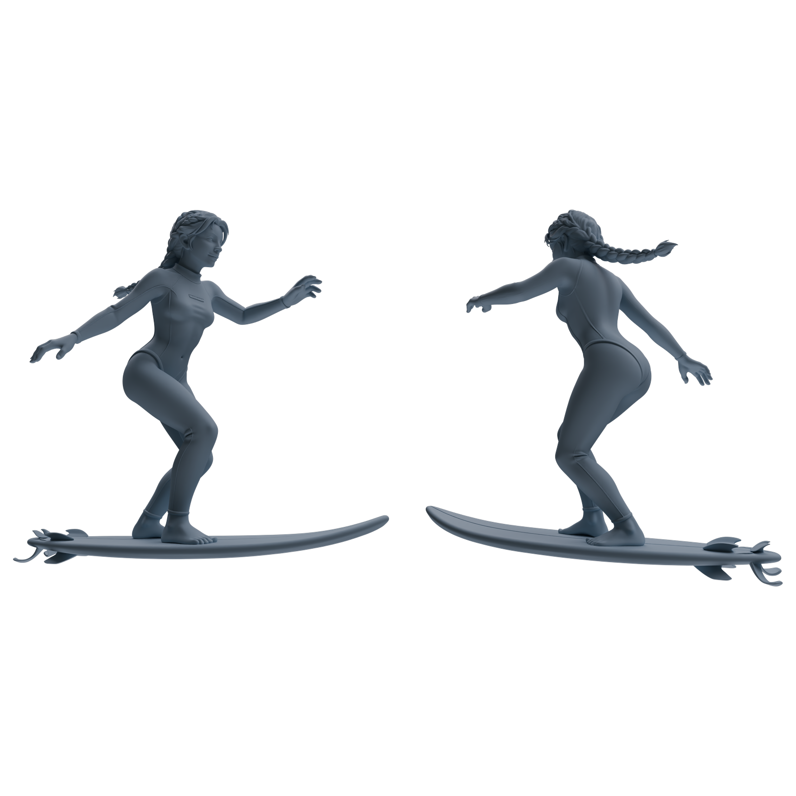 Detail view of MRY-SFW LYTR790 Surfing Figure Modern Model 4 pcs Miniature Car Diorama Figures Scene Props Accessories Resin Model
