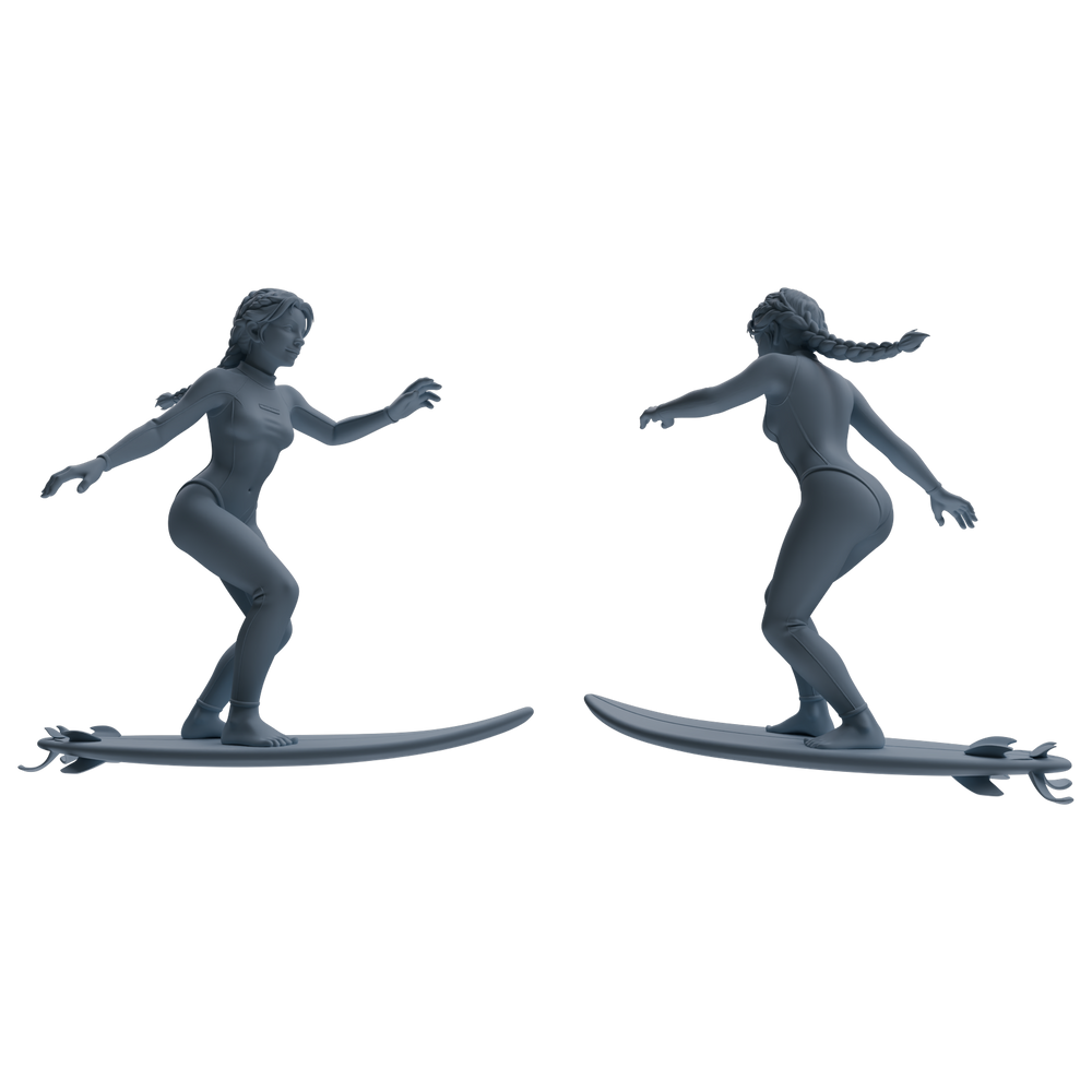 Detail view of MRY-SFW LYTR790 Surfing Figure Modern Model 4 pcs Miniature Car Diorama Figures Scene Props Accessories Resin Model