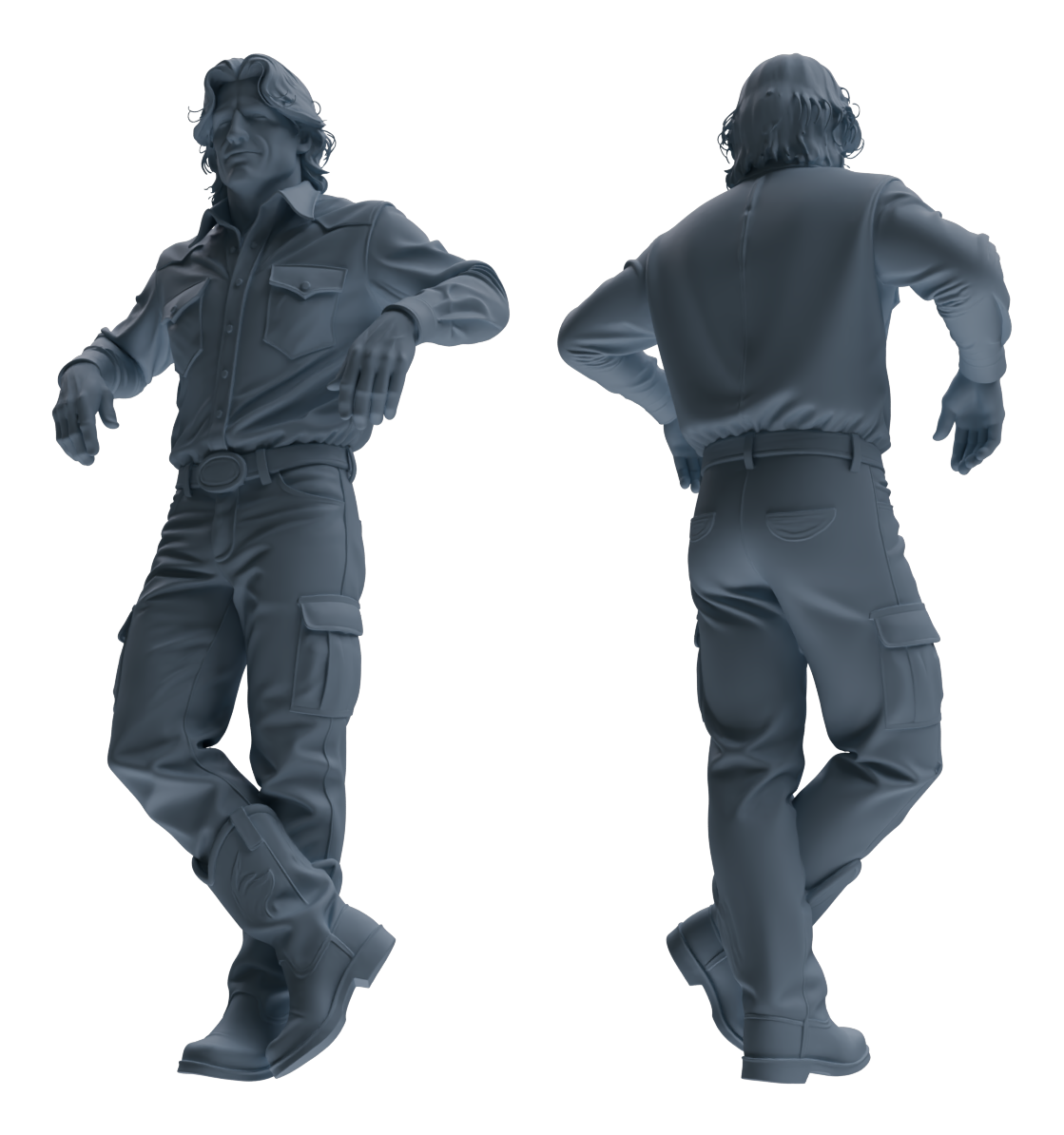 Detail view of MRY-SFW LYTR924 Farm Worker Man Multi-pose Modern Model 4 pcs Model