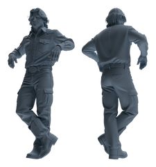 Detail view of MRY-SFW LYTR924 Farm Worker Man Multi-pose Modern Model 4 pcs Model