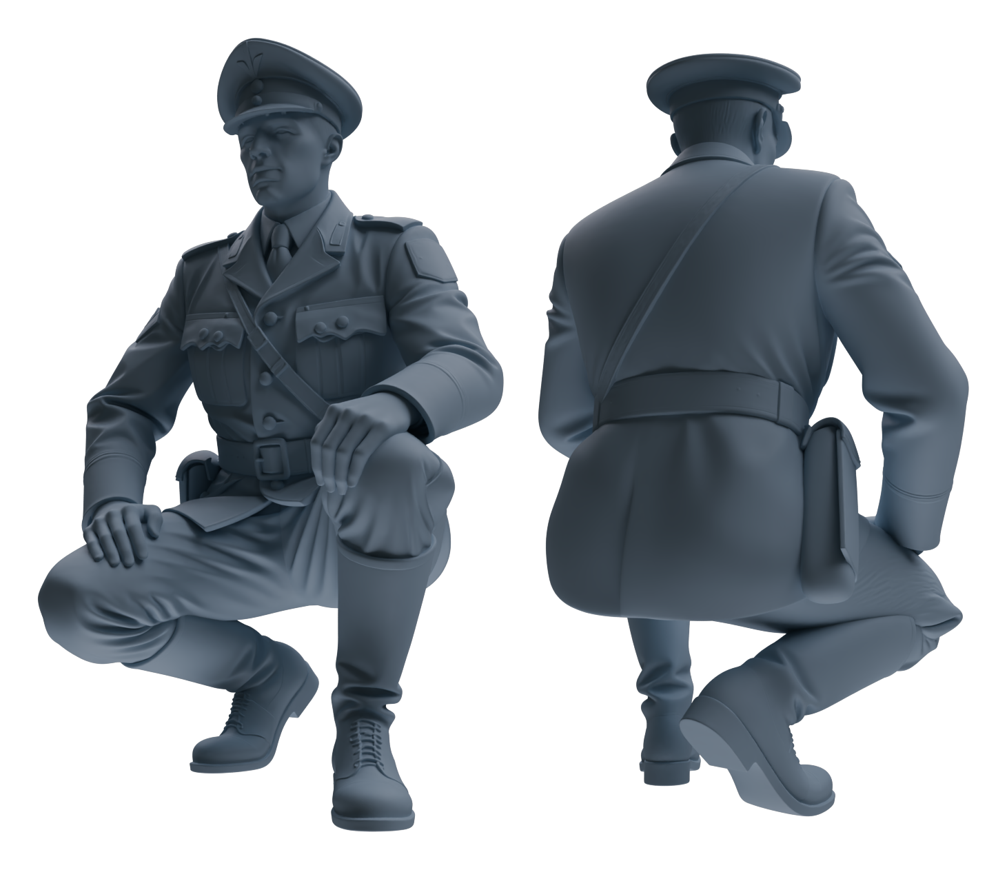 Detail view of MRY-SFW LYGR583 WWII French Army Six-Person Daily Routine Model