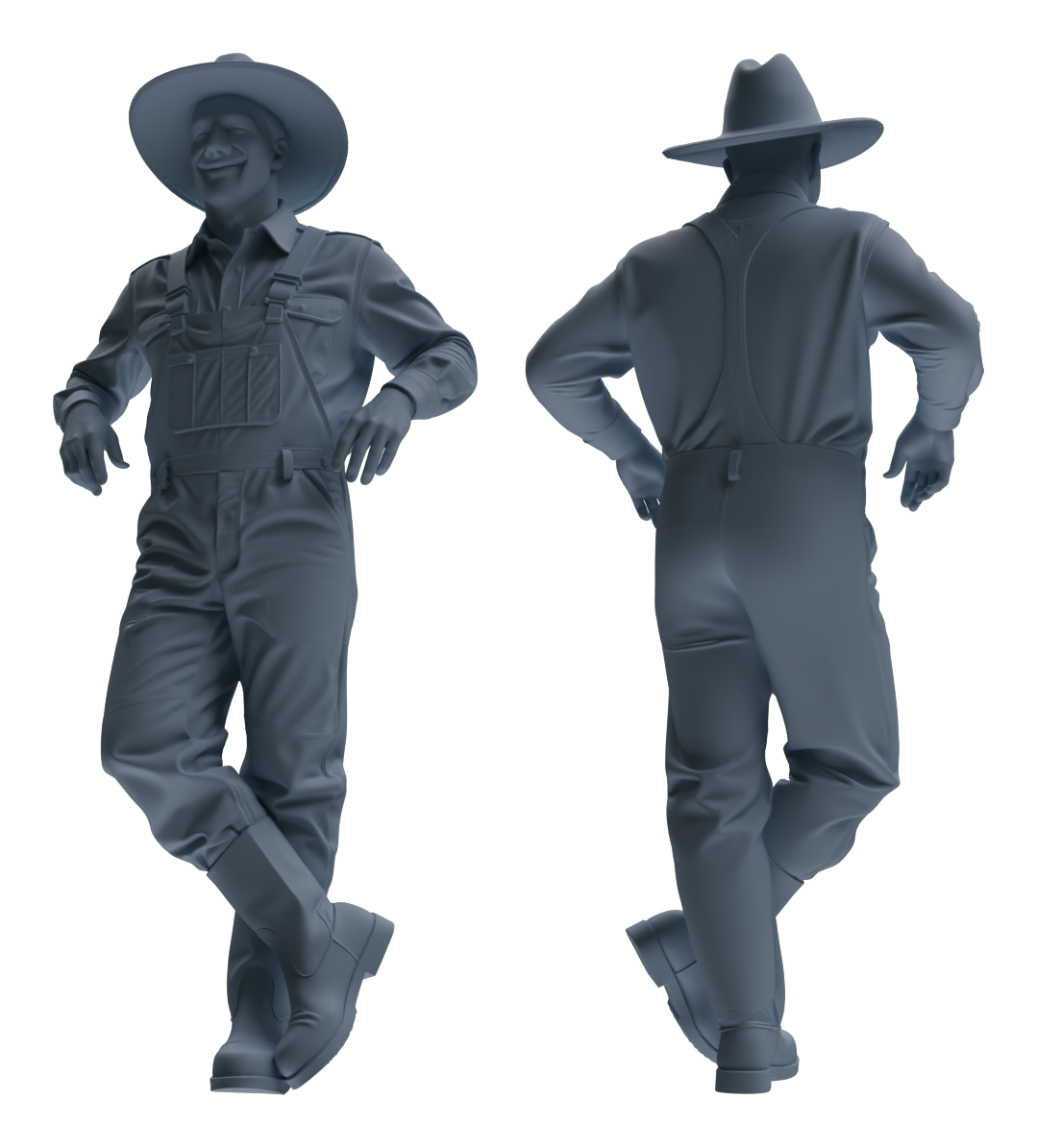 Detail view of MRY-SFW LYTR900 Multi-pose Cowboy Man Modern Model 4 pcs Model