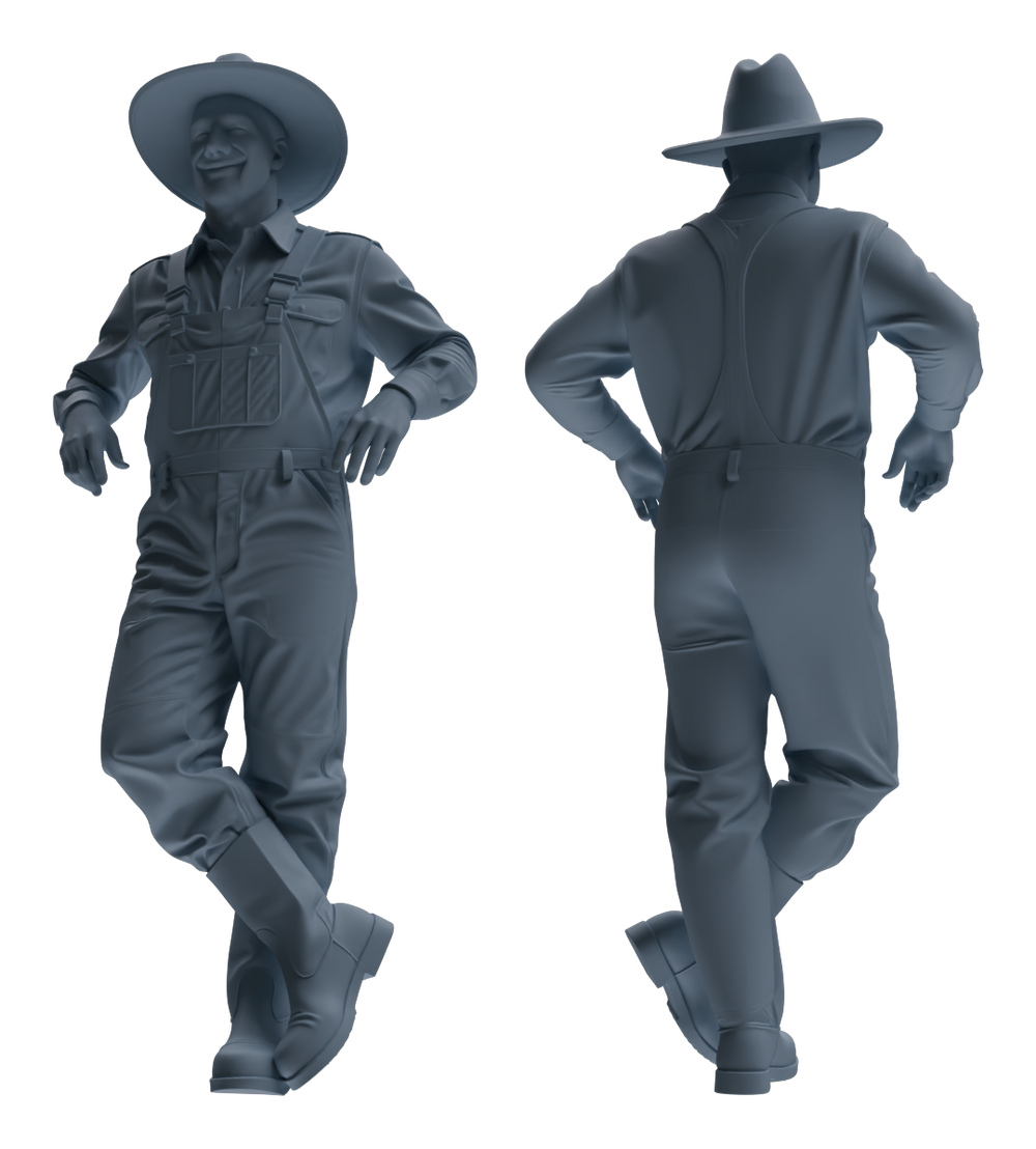 Detail view of MRY-SFW LYTR900 Multi-pose Cowboy Man Modern Model 4 pcs Model