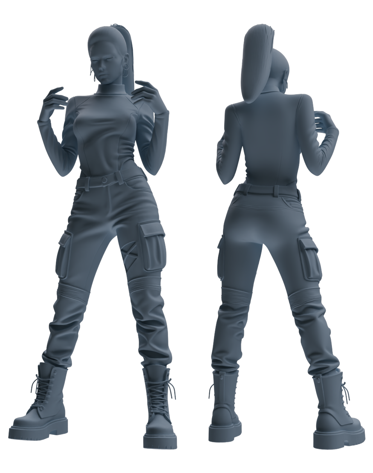 Detail view of MRY-SFW LYTR897 Streetwear Style Woman Modern Model 3 pcs Model
