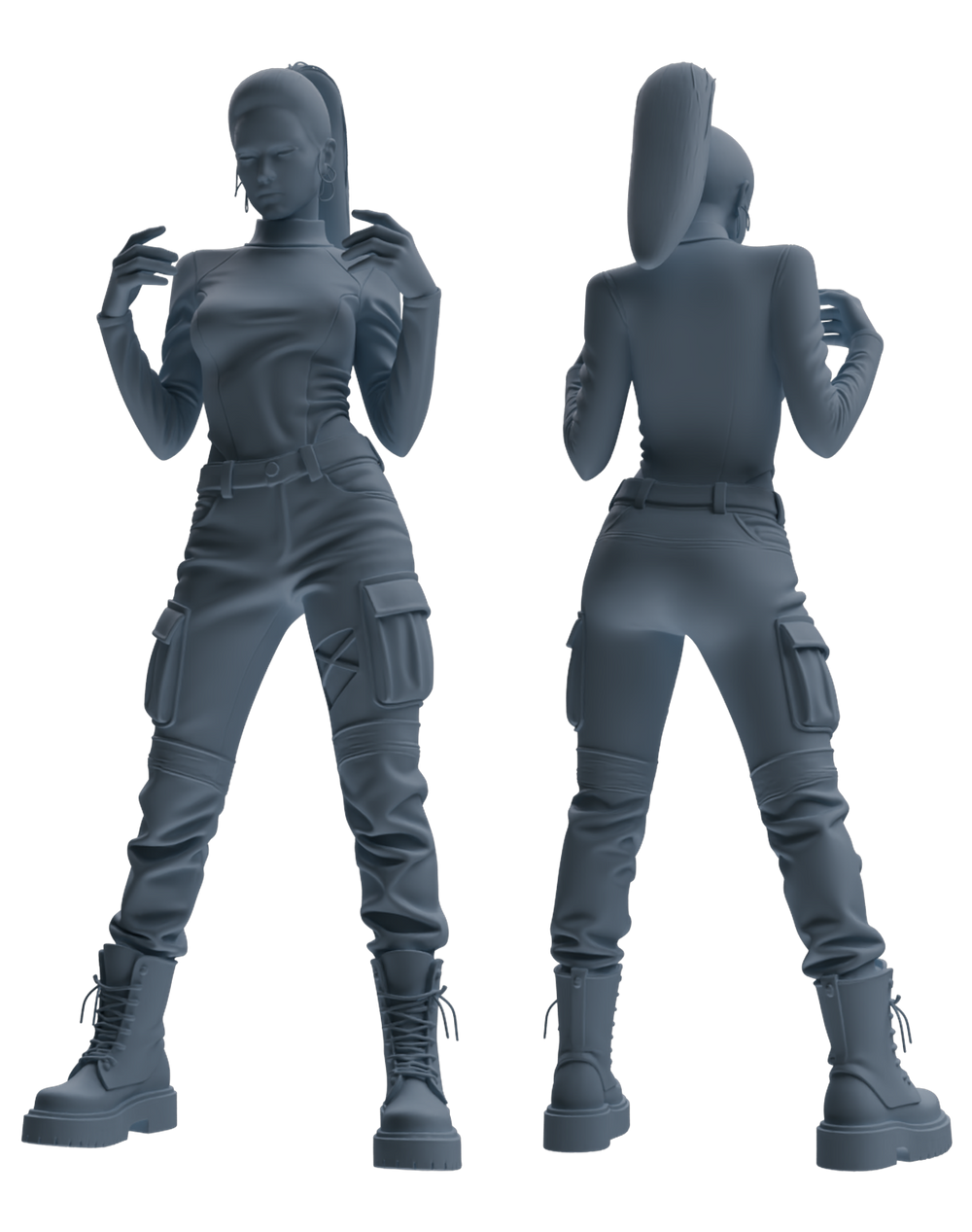 Detail view of MRY-SFW LYTR897 Streetwear Style Woman Modern Model 3 pcs Model