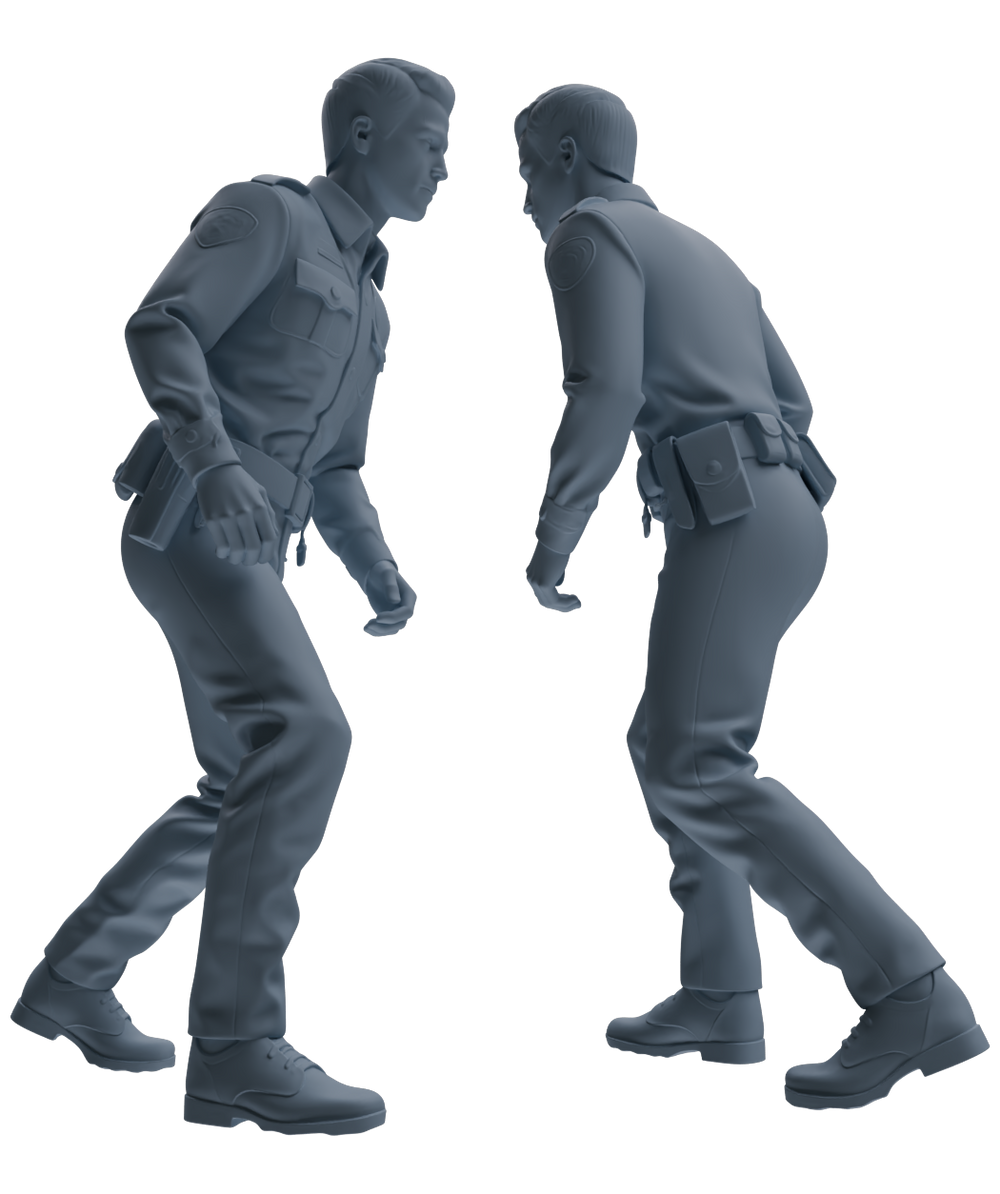 Detail view of MRY-SFW LYGR673 Los Angeles Patrol Police Six-Person Ambush Group Model