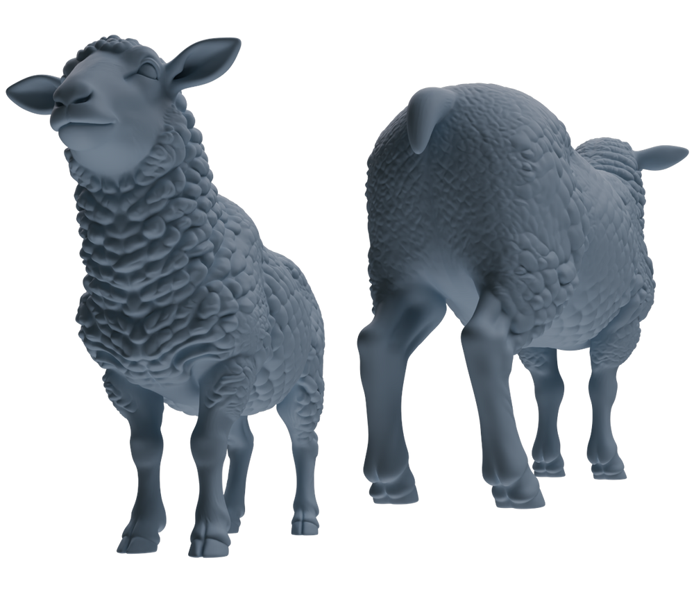 Detail view of MRY-SFW LYTR845 Farm Sheep Pose Model 4 pcs Miniature Car Diorama Figures Scene Props Accessories Resin Model