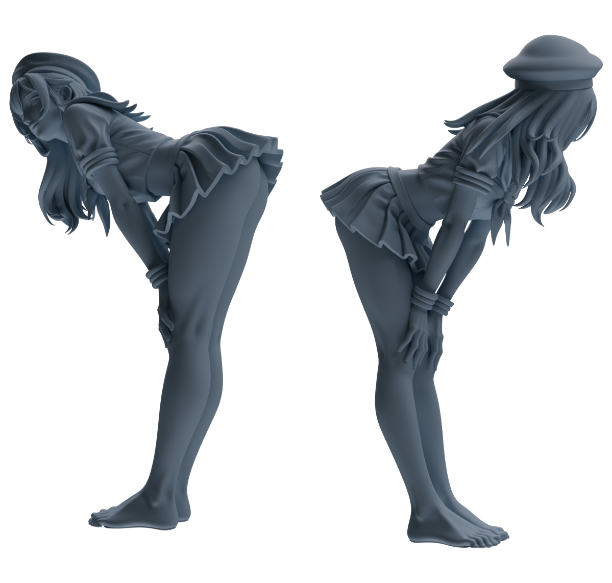 Detail view of MRY-SFW LYTR883 Sailor Uniform Girl Figure Modern Model 3 pcs Model
