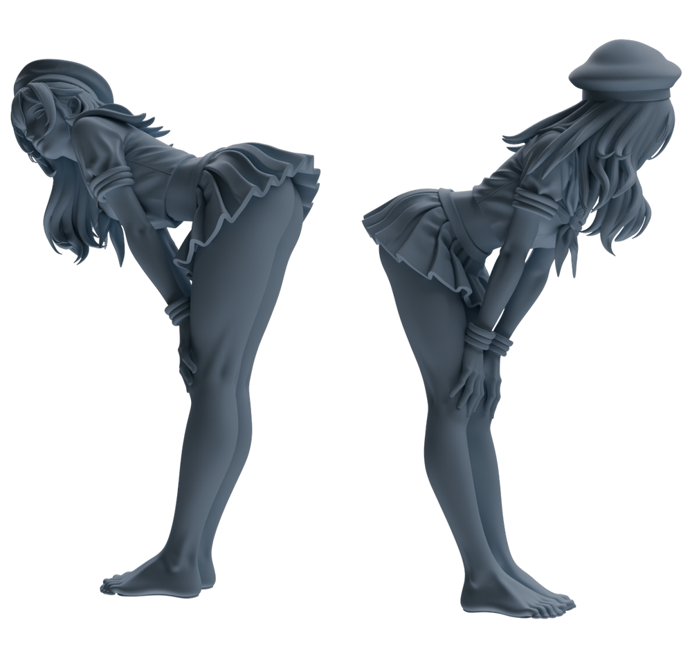 Detail view of MRY-SFW LYTR883 Sailor Uniform Girl Figure Modern Model 3 pcs Model