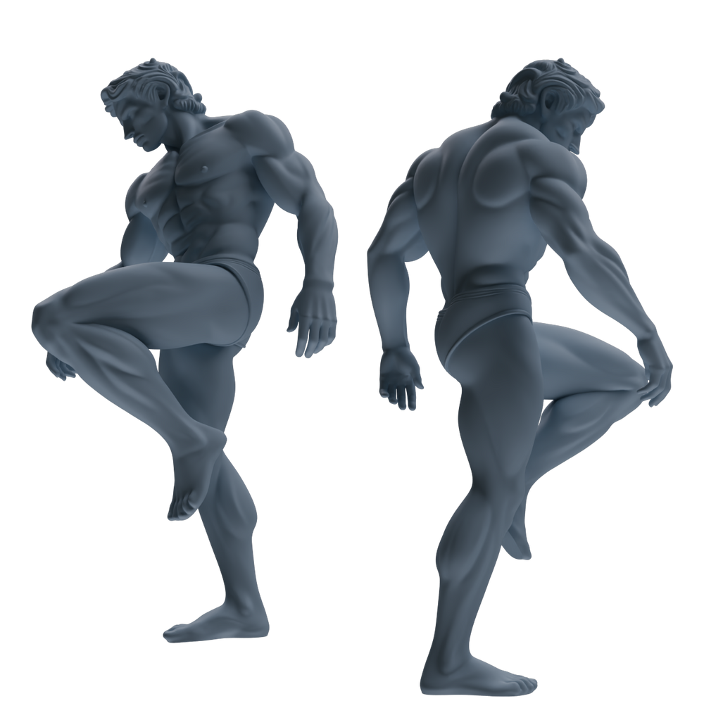 Detail view of MRY-SFW LYTR829 Male Bodybuilder Figure Modern Model 6 pcs Miniature Car Diorama Figures Scene Props Accessories Resin Model