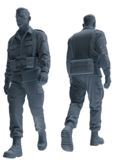 MRY-SFW SSTR180 Miniatures Soldier Model Kit Officer Pose Modern Model 3 pcs