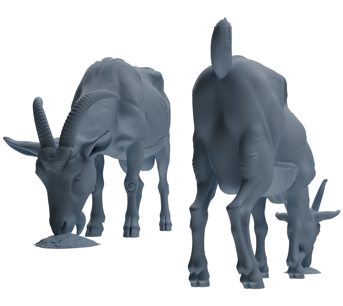 Detail view of MRY-SFW LYTR846 Farm Goat Pose Model 4 pcs Miniature Car Diorama Figures Scene Props Accessories Resin Model