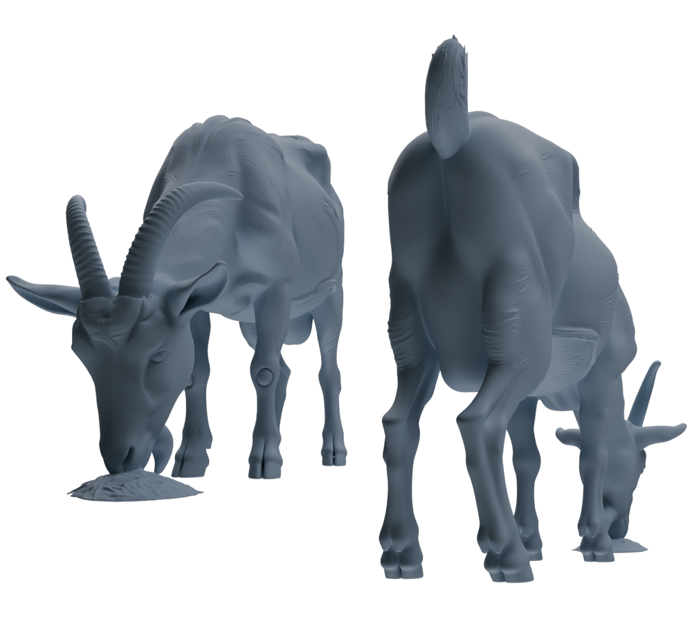 Detail view of MRY-SFW LYTR846 Farm Goat Pose Model 4 pcs Miniature Car Diorama Figures Scene Props Accessories Resin Model