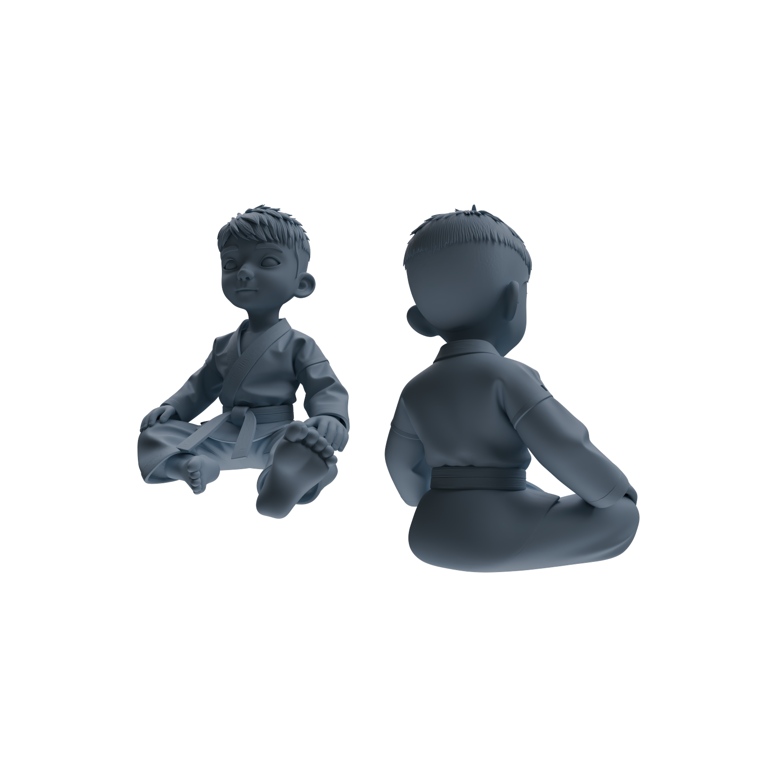 Detail view of MRY-SFW LYTR817 Cartoon Karate Child Figure Modern Model 3 pcs Miniature Car Diorama Figures Scene Props Accessories Resin Model