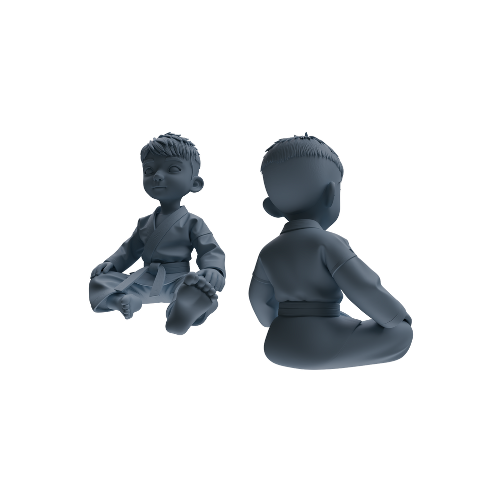 Detail view of MRY-SFW LYTR817 Cartoon Karate Child Figure Modern Model 3 pcs Miniature Car Diorama Figures Scene Props Accessories Resin Model