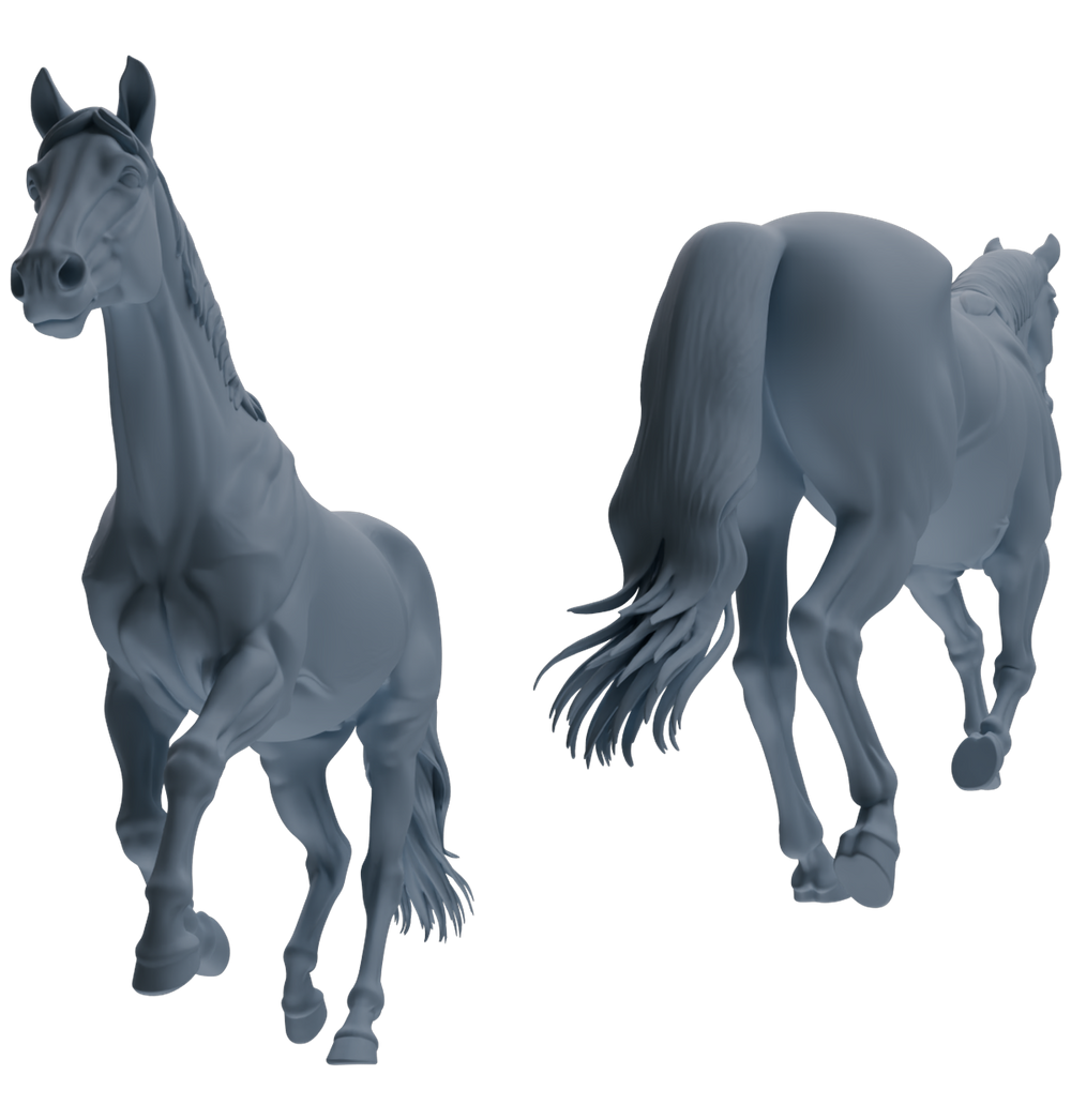 Detail view of MRY-SFW LYTR843 Farm Horse Pose Model 4 pcs Miniature Car Diorama Figures Scene Props Accessories Resin Model