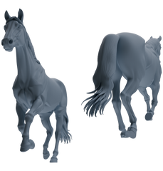Detail view of MRY-SFW LYTR843 Farm Horse Pose Model 4 pcs Miniature Car Diorama Figures Scene Props Accessories Resin Model