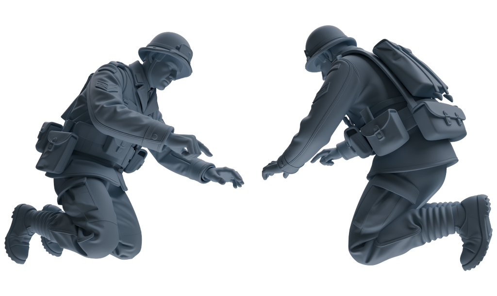 MRY-SFW SSTR194 Miniatures Soldier Model Kit Combat Command Soldier Pose Modern Model 3 pcs