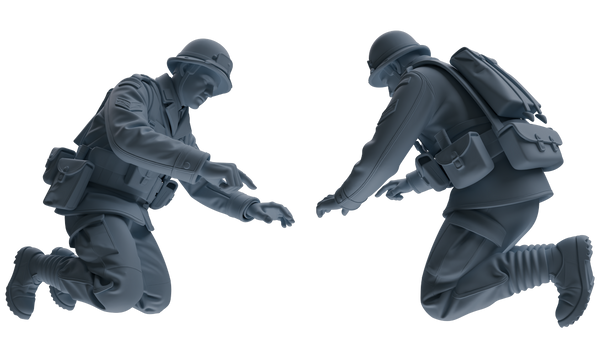 MRY-SFW SSTR194 Miniatures Soldier Model Kit Combat Command Soldier Pose Modern Model 3 pcs