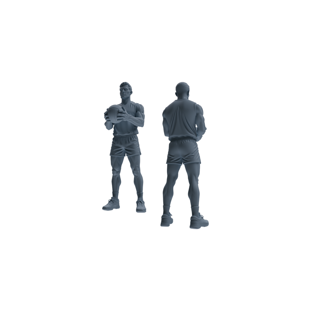 Detail view of MRY-SFW LYTR824 Male Volleyball Player Figure Modern Model 6 pcs Miniature Car Diorama Figures Scene Props Accessories Resin Model