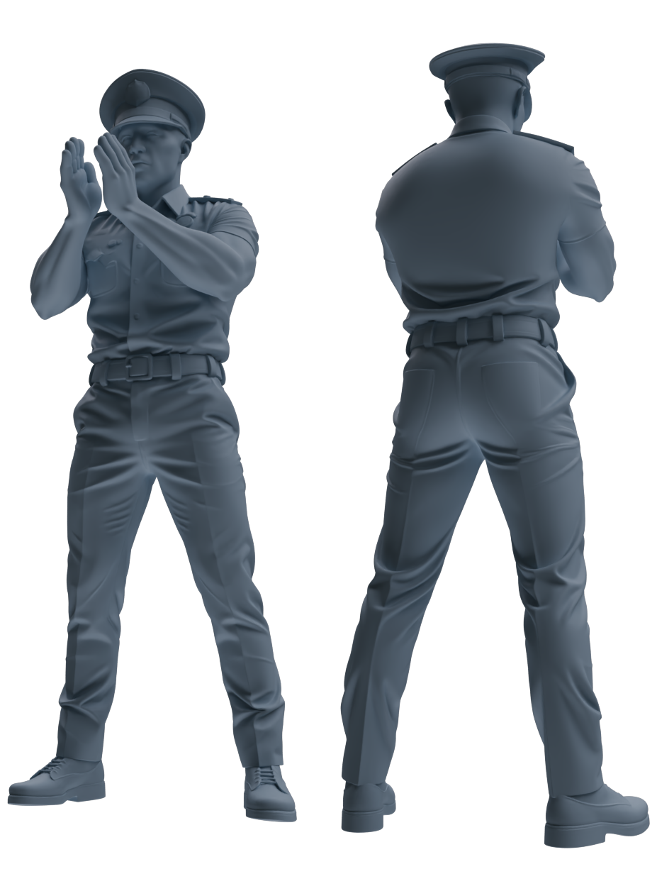 Detail view of MRY-SFW LYGR771 Modern Hong Kong Police Six-Person Entertainment Group Model