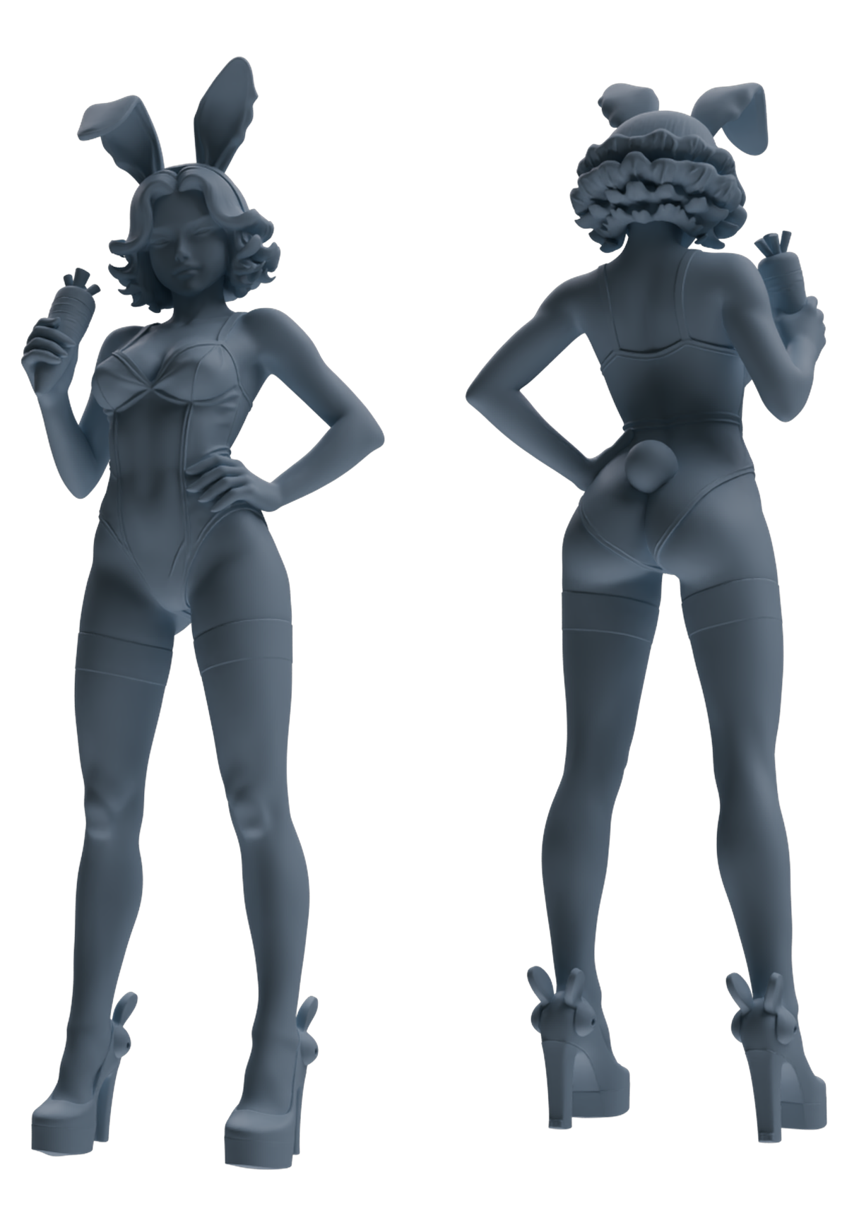 Detail view of MRY-SFW LYTR887 Bunny Girl Figure Modern Model 4 pcs Model