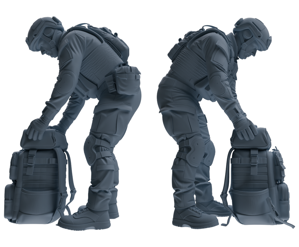 MRY-SFW SSTR183 Miniatures Soldier Model Kit Special Forces Soldier Pose Modern Model 3 pcs
