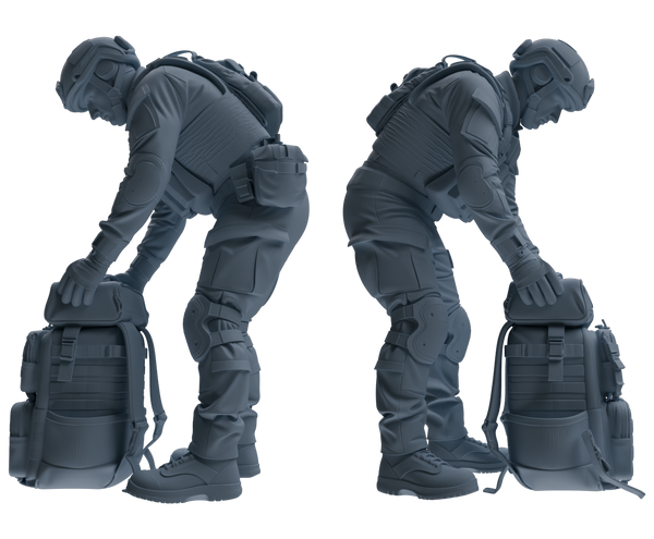 MRY-SFW SSTR183 Miniatures Soldier Model Kit Special Forces Soldier Pose Modern Model 3 pcs