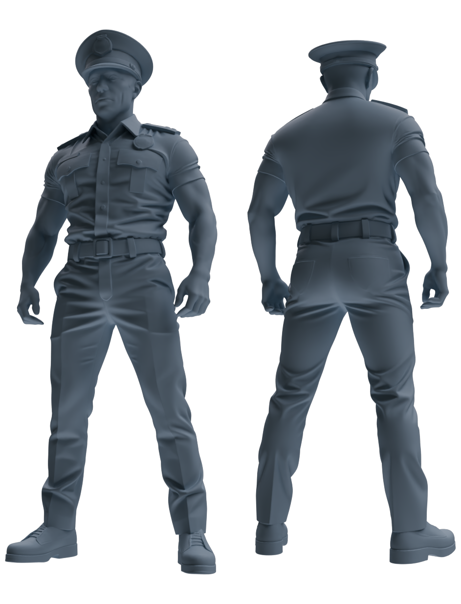 Detail view of MRY-SFW LYGR766 Modern Hong Kong Police Six-Person Daily Routine Model