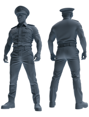 Detail view of MRY-SFW LYGR766 Modern Hong Kong Police Six-Person Daily Routine Model