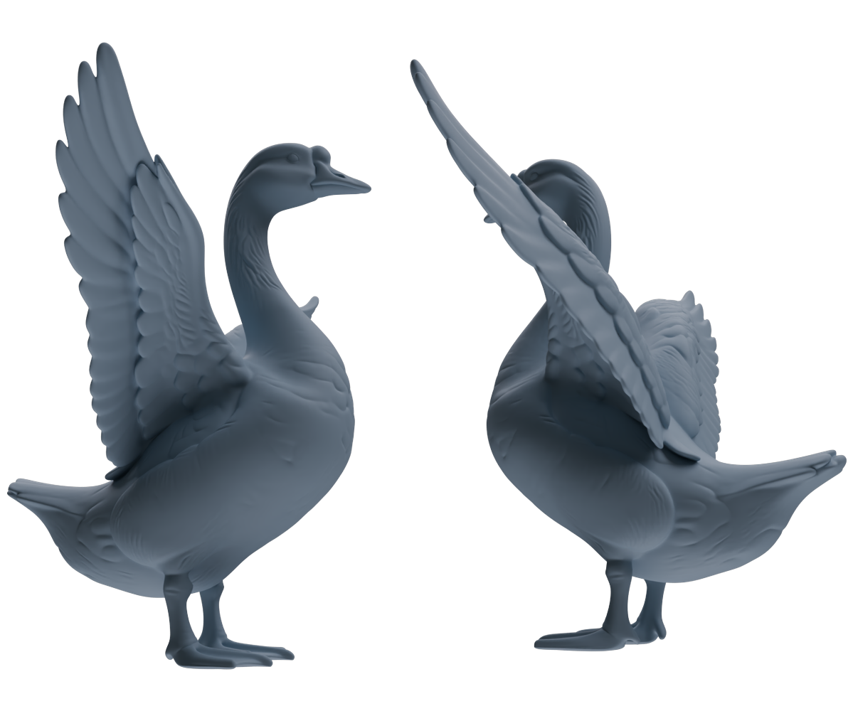 Detail view of MRY-SFW LYTR838 Farm Duck Goose Pose Model 4 pcs Miniature Car Diorama Figures Scene Props Accessories Resin Model