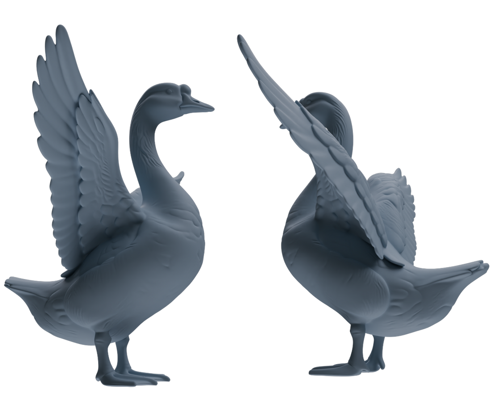 Detail view of MRY-SFW LYTR838 Farm Duck Goose Pose Model 4 pcs Miniature Car Diorama Figures Scene Props Accessories Resin Model