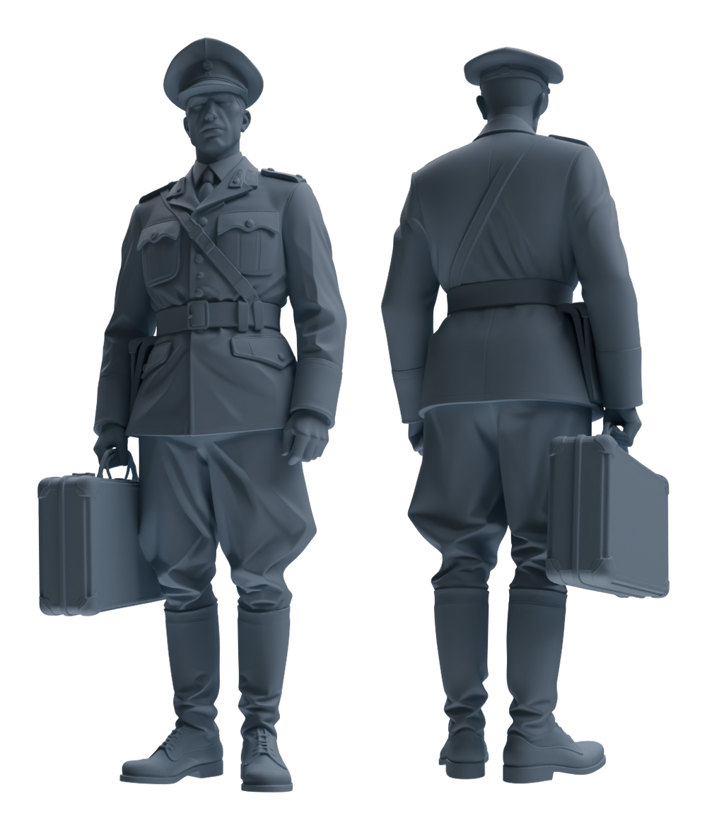 Detail view of MRY-SFW LYGR578 WWII French Army Five-Person Carrying Group Model