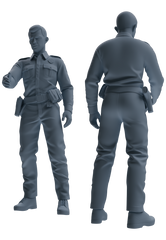 Detail view of MRY-SFW LYGR674 Los Angeles Patrol Police Six-Person Daily Routine Model