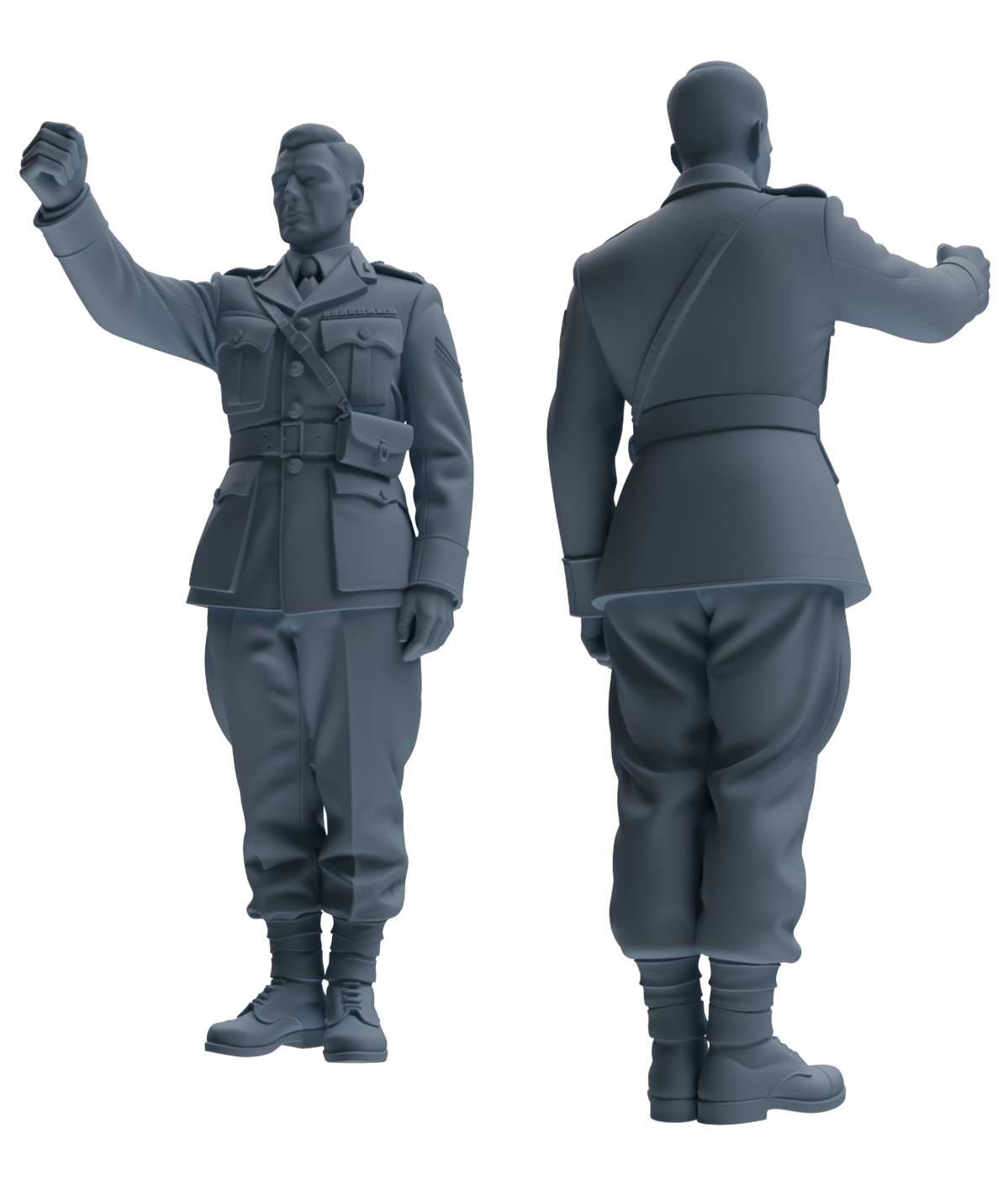 MRY-SFW SSTR195 Miniatures Soldier Model Kit Celebrating Soldier Pose Modern Model 4 pcs